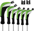 Andux 6pcs/Set Golf Club Head Covers Woods Drivers Fairway Hybrid Set Long Neck (3 Hybrid + 3 Woods)