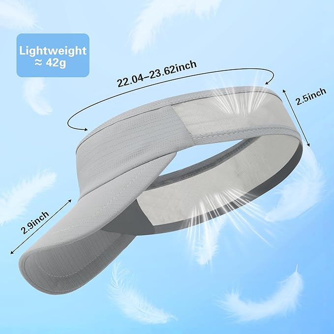 HH HOFNEN Sports Sun Visor Cooling Lightweight Stretchy Packable Running Golf Visor Hat for Men Women