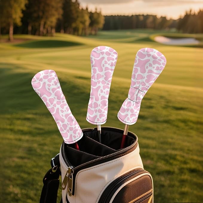 Golf Club Head Covers for Club Protective, Waterproof PU Leather Driver Fairway Wood Hybrid Head Cover
