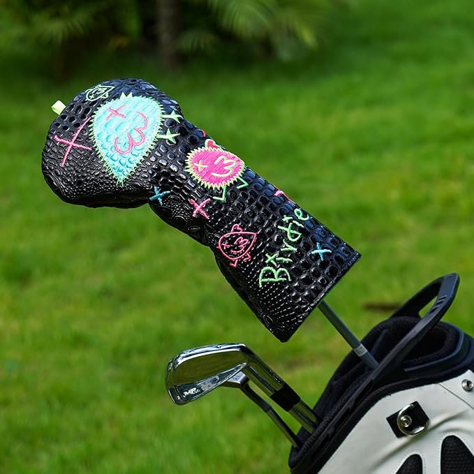 Craftsman Golf DF3 Putter Cover Golf Headcover Center Shaft Birdie Design OZ1 Headcover Mallet Putter Cover with Magnetic Closure for Driver Mid Mallet Putter Heel Shafted