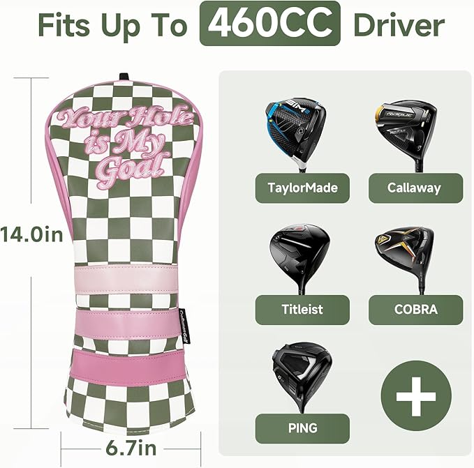 Craftsman Golf Club Cover Golf Head Cover for Driver Fairway Hybrid/Utility Woods Headcover Set Putter Head Cover for Mallet Blade DF3
