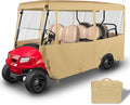 Tecoom Golf Cart Enclosure 2/4/6 Passenger, Golf Rain Cover 600D Waterproof Snowproof, Door Zippers, Clear Windows and Windproof Hooks, Universal Fit for EZGO, Yamaha, Club Car
