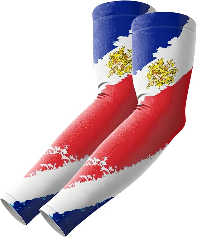 Flag Arm Sleeves, Cooling Sun Protection Compression for Men/Women