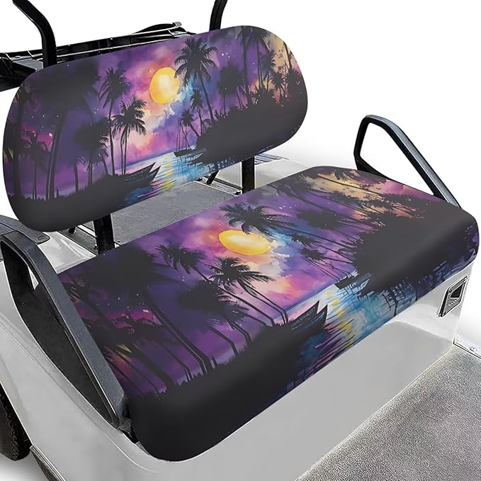 Fashion Print Golf Cart Seat Covers 2 Passenger Golf Cart Backrest Cover Golf Cart Seat Towel Gift for Friends