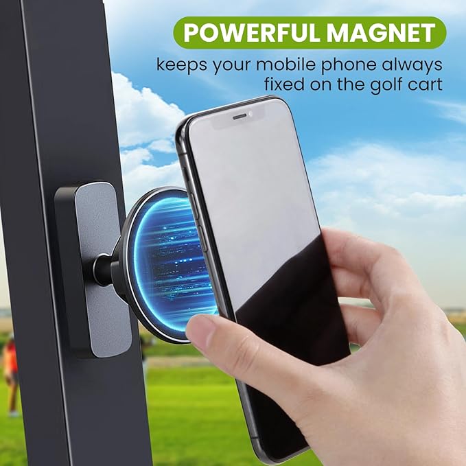 Golf Cart Phone Holder Magnetic Phone Mount Compatible with MagSafe Ultra Strength Magnet Golf Cart Accessories Gift for Friend