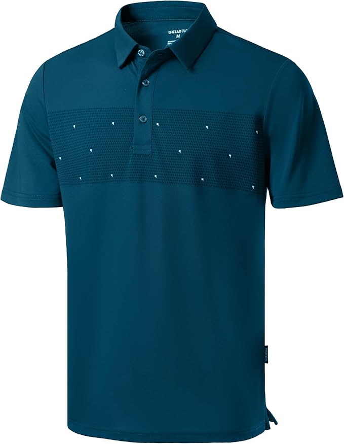 Men's Golf Shirts Dry Fit Moisture Wicking Performance Short Sleeve Collared Polo Shirts for Casual Athletic Business