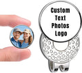Custom Golf Ball Marker Hat Clip with Photo Text Personalized Magnetic Ball Markers Hat Clip for Men Women Golfer Removable Attaches Premium Gifts