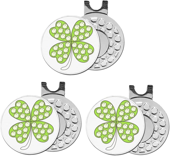 FINGER TEN Golf Ball Marker with Hat Clip Markers Assorted Patterns Value Gift Set Mark Golf Divot Tool Accessories for Men Women Kids