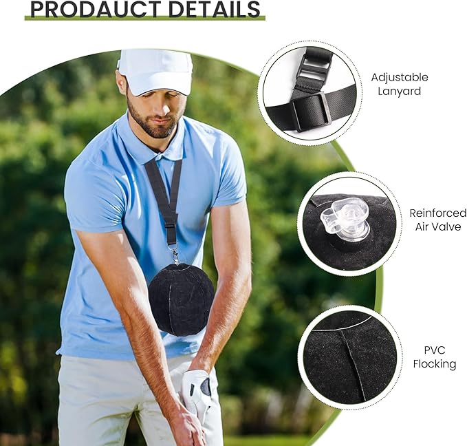 FINGER TEN Golf Smart Ball Training Aid Impact Inflatable Balls with Air Pump Adjustable Lanyard Assist Teaching Posture Correction Trainer Aids for Men Women Beginner Golfer