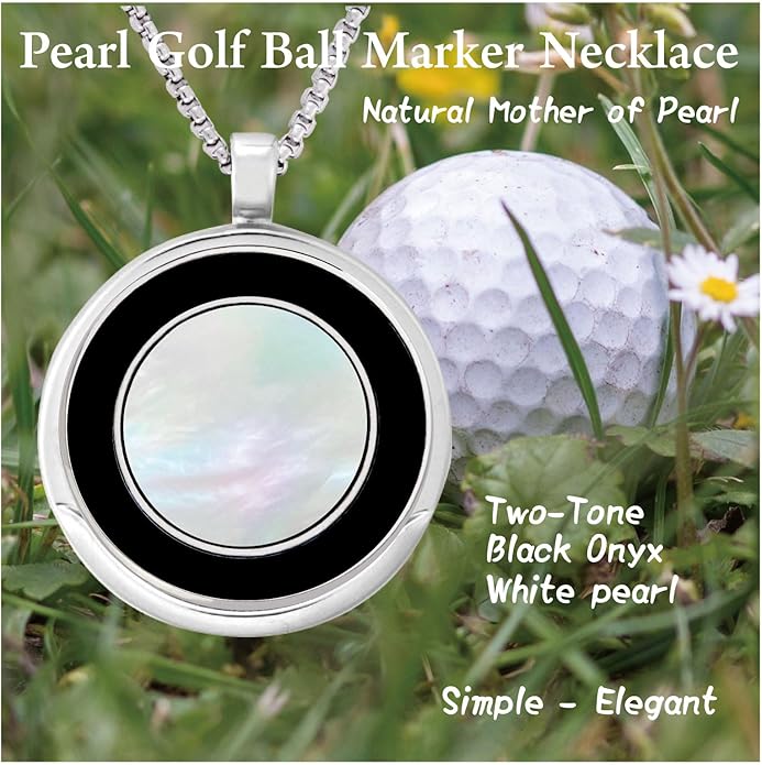 Golf Ball Marker Necklace with Pearl Ball Marker, Golf Accessories, Golf Gifts, Golf Ball Markers for Women