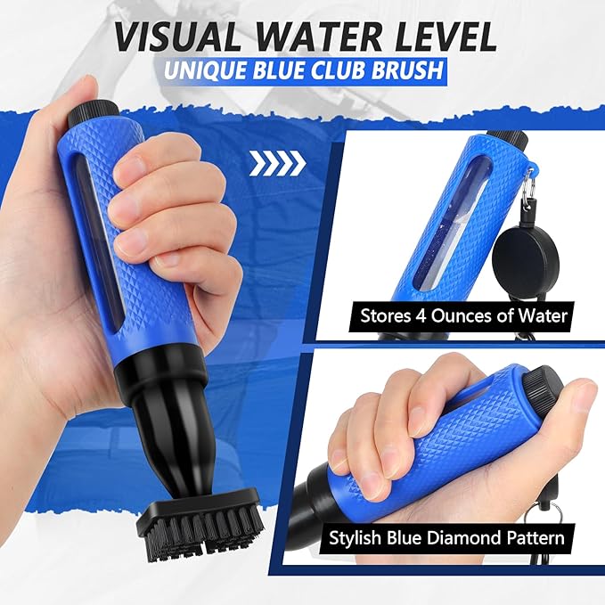 Golf Club Cleaning Kit with Golf Club Cleaner with Water Golf Towel Divot Repair Tool Groove Sharpener Golf Ball Alignment Kit Complete Golf Cleaning Kit Golf Accessories for Women Men