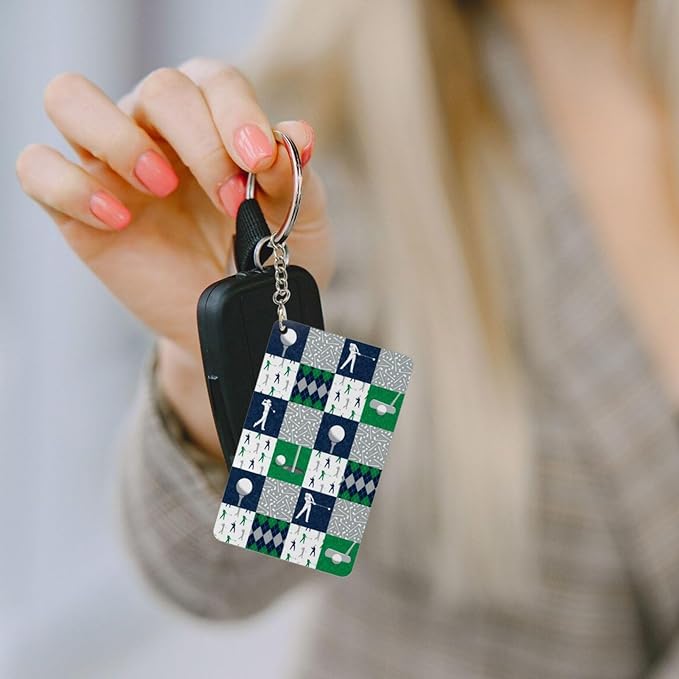 Keychain - Rectangular Acrylic Keychain Daily Key Ring Car Key Fob Holder 2X3 Inch