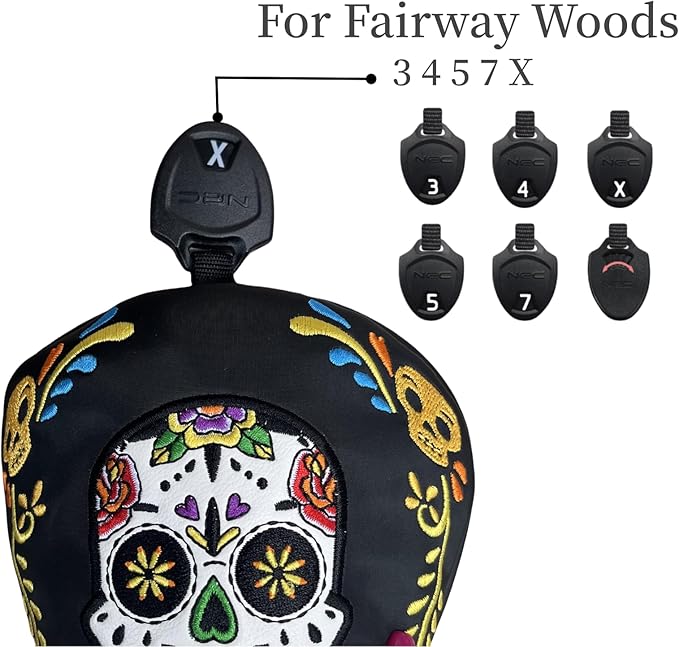 Golf Club Covers Set for Driver, Fairway, Hybrids, 3pcs Golf Headcovers Include Driver Headcover Fairway Wood Head Covers Hybrid Headcover, Premium PU Leather Golf Accessories Cover Set for Men