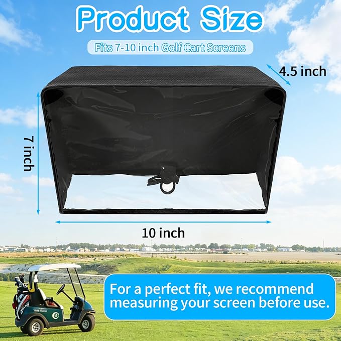 Golf Cart Screen Cover, Waterproof and Dustproof with a Secure Drawstring, Made of Oxford Fabric