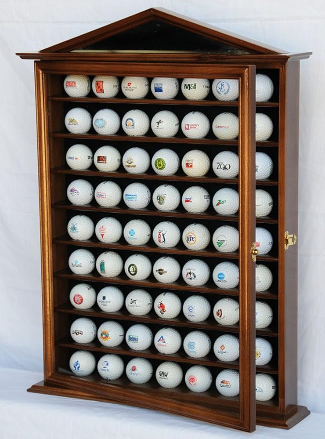 sfDisplay.com,LLC. 63 Golf Ball Designer Display Case Cabinet Wall Rack Holder w/98% UV Protection Lockable
