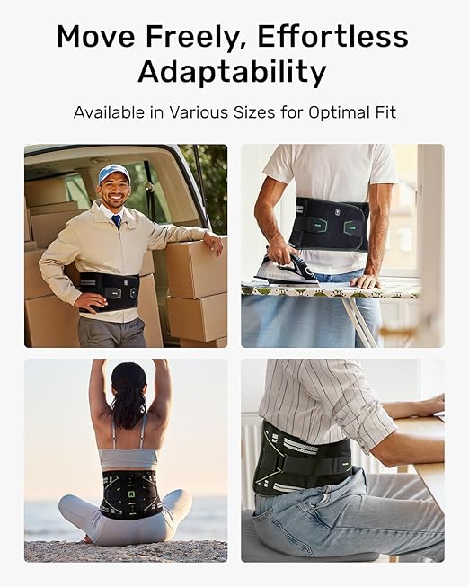 Back Brace for Lower Back, 8X Powerful Lumbar Support with 3D Pad, Support Belt for Men Women, Breathable Back Support Brace with Adjustable Strap, Green Size M
