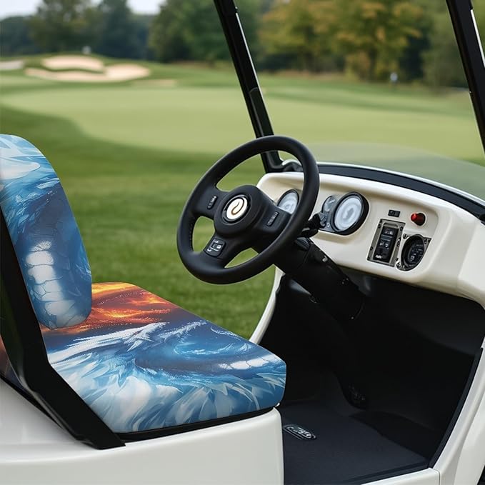 Fashion Print Golf Cart Seat Covers 2 Passenger Golf Cart Backrest Cover Golf Cart Seat Towel Gift for Friends