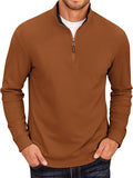 COOFANDY Men's Fleece Quarter Zip Pullover Long Sleeve Mock Neck Sweatshirt