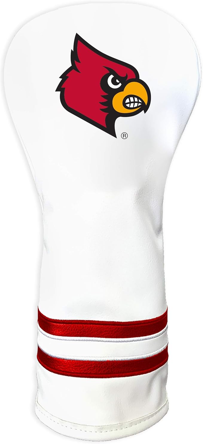 Team Golf NCAA White Vintage Fairway Golf Club Headcover, Form Fitting Design, Retro Design