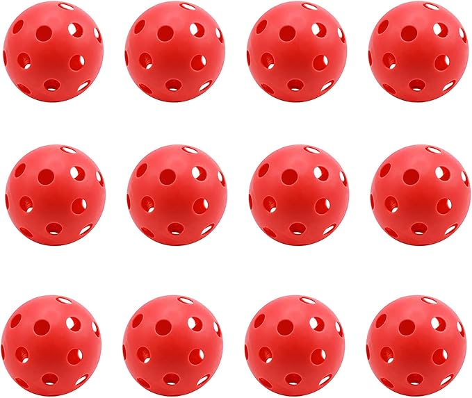 GSE Games & Sports Expert 12-Pack Practice Golf Balls, 40mm Limited Flight Plastic Soft Golf Balls, Airflow Hollow Training Golf Ball for Swing Practice (Several Colors Available)