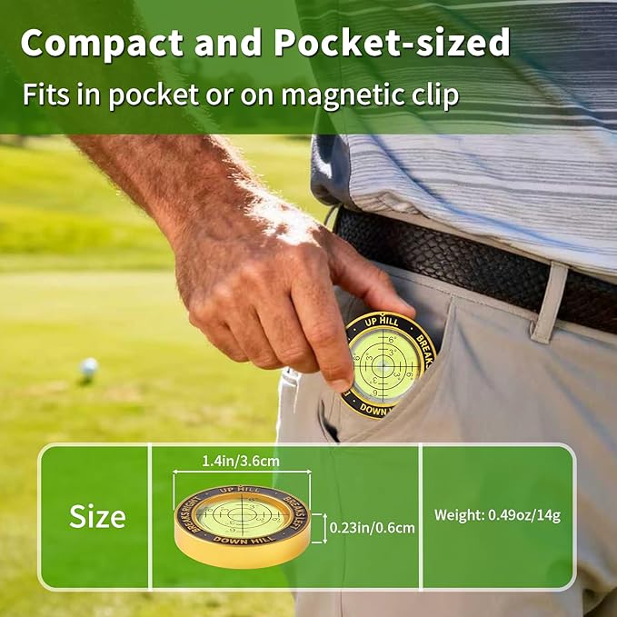 High Precision Golf Green Reader Funny Ball Marker Golf Putt Training Aid Bubble Level Golf Accessories Gifts for Men Women