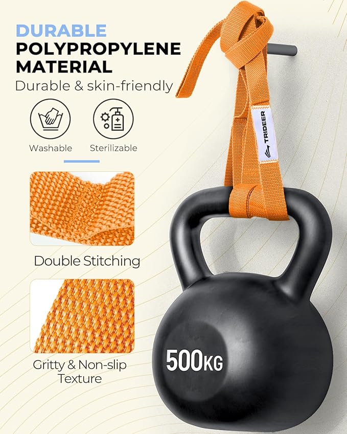 Trideer Stretching Strap Yoga Strap for Physical Therapy, 10 Loops Yoga Straps for Stretching, Non-Elastic Stretch Strap for Pilates, Exercise, Stretch Band for Women & Men