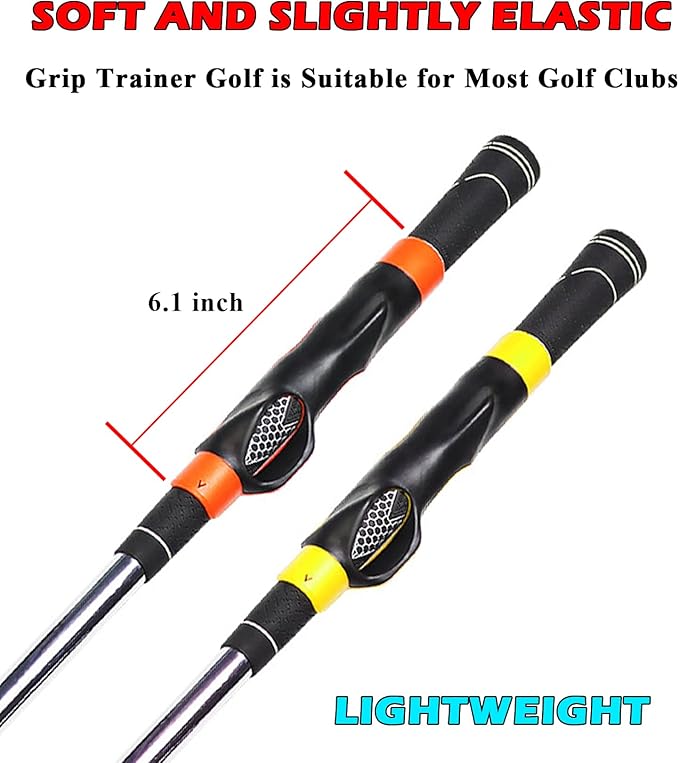 2 Pcs Golf Grip Trainer, Lightweight Golf Training Aid to Help Train Correct Hand Position, Right Hand Golf Swing Trainer