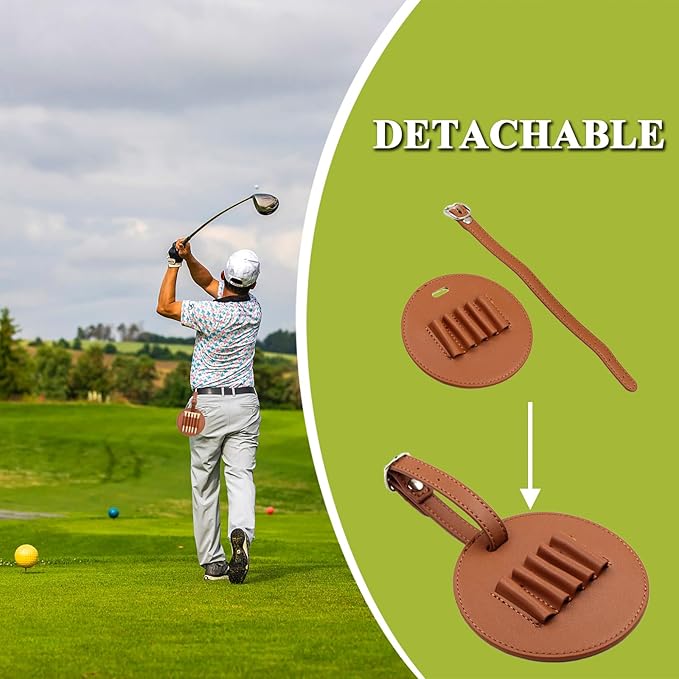 Custom Leather Golf Tee Holder Personalized Golf Bag Tag Customized Golf Accessories for Bag Present for Dad Grandpa Uncle