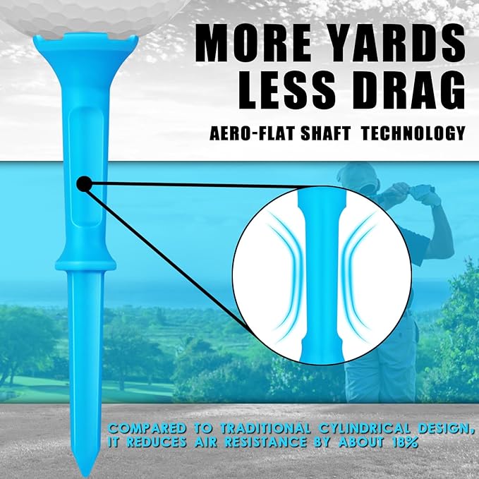 High Perfomance Material Golf Tees, Unbreakable & Stability Professional Golf Tees, Perfect Tee Height at Every Shot Golf Tees