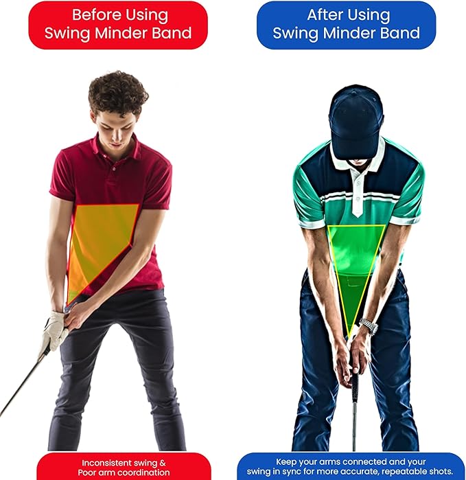 Swing Minder Connect Correct Golf Arm Band Training Aid for Swing Correcting - Portable Golf Swing Trainer Aid for Right/Left Handers