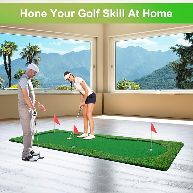 Golf Putting Green, Large Golf Putting Mat for Indoor Outdoor, Professional Practice Training Greens Mat