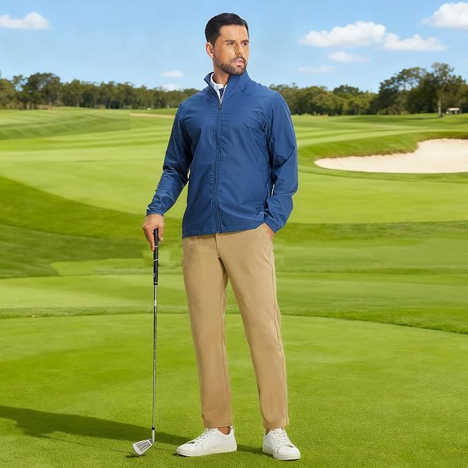 M MAELREG Golf Pants Men Fleece Lined 30"/32"/34" Heat-Tech Dress Pants for Men Water-Resistant Stretch Warm Winter Trousers
