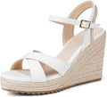 mikarka Women's Espadrille Wedge Sandals: Ankle Strap Platform Open Toe Wedges - Stylish High Heel Dressy Summer Wedges for Women, Inspired by Espadrilles