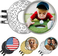 xrlsg Custom Golf Ball Marker and Hat Clip 1 Set, Magnetic Hat Clip with Your Personalized Photo Logo for Golfers, Boyfriend