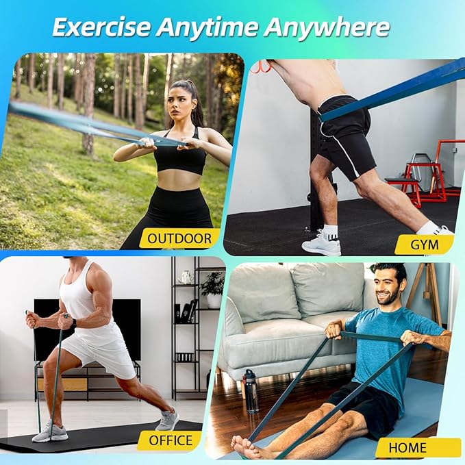 WHATAFIT Resistance Bands,Pull Up Assist Bands Set with Handles, Exercise & Workout Bands with Door Anchor for Men & Women – Home Fitness Equipment for Strength Training, Stretching