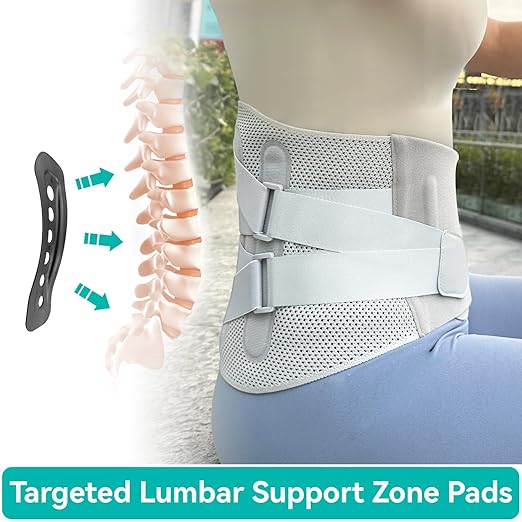 Advanced Back Brace for Lower Back Pain Relief, Fully Adjustable, Breathable and Comfortable Back Sopport Belt for Herniated Disc, Sciatica, Long Torso Lumbar Support Belt for Men and Women Office, Work and Exercise