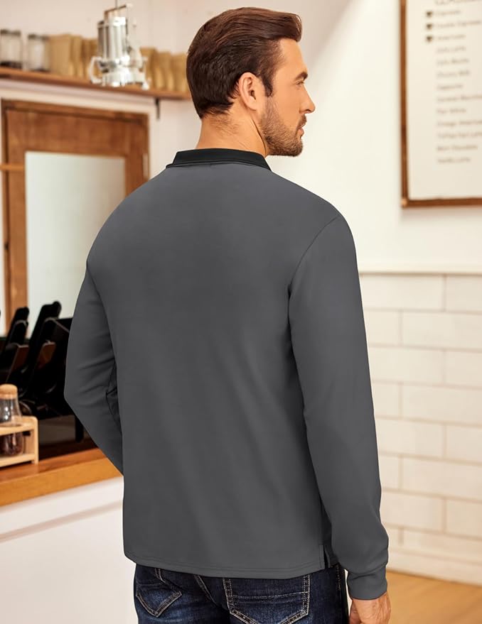 COOFANDY Men's Fleece Quarter Zip Pullover Long Sleeve Mock Neck Sweatshirt