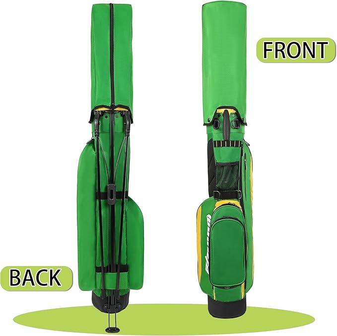 Golf Stand Bag,Lightweight Small Golf Bag,Medium Golf Carry Bag, 2-3Way Divider Men and Women with Adjustable Shoulder Strap Multiple Pockets with Golf Putter Covers