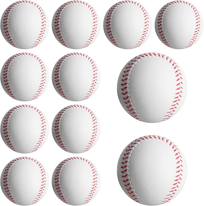 Soft Baseballs, Foam Training Baseball 12 Pack for Kids Regulation Size Foam Baseballs for Soft & Safe Throwing, Catching and Batting Practice