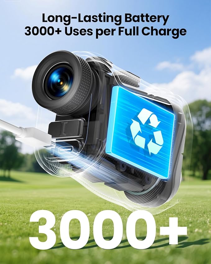 Golf Rangefinder with Slope, Golf- 660 Pro Rangefinder, Flag Pole Locking Vibration, 6X Magnification, Rechargeable, Golf Accessories Magnet Mount Rangefinders with LCD Clarity View