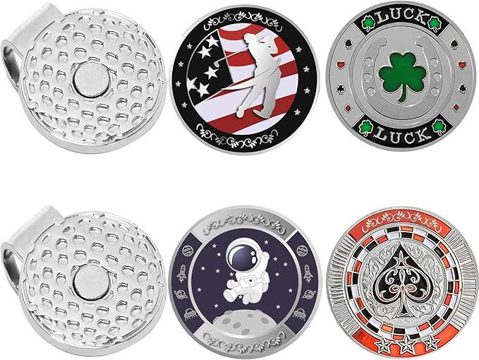 Jebor Golf Ball Markers with Hat Clips and Storage Box Value Sets for Men Women Golfer, Removable Attaches Easily to Golf Cap Premium Gifts Golf Ball Marker hat Clip