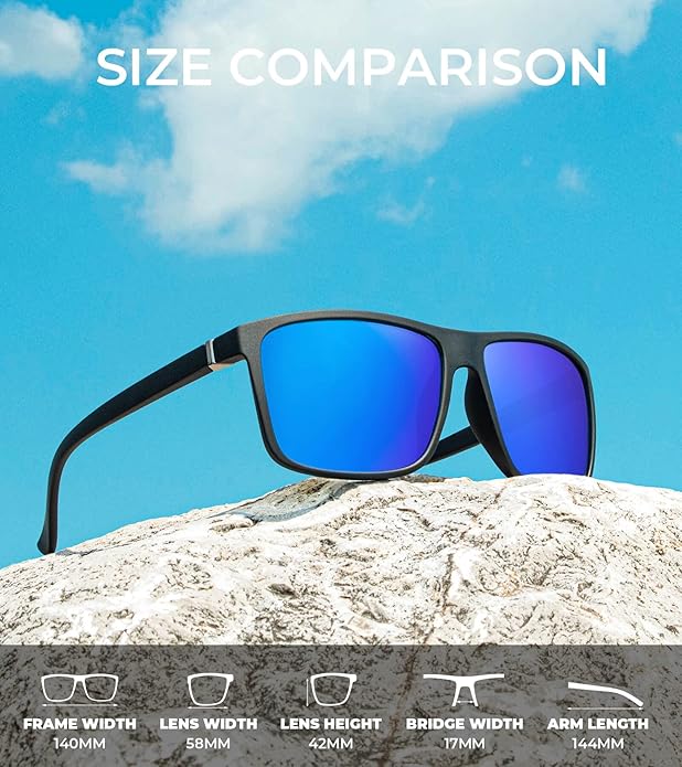 KALIYADI Polarized Sunglasses for Men and Women, Mens Sun Glasses with UV Protection for Driving Fishing Golf (3 Packs)