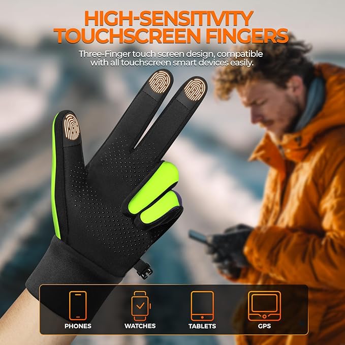 rivmount Winter Gloves Women Men for Cold Weather, Running Driving Cycling, Water-Resistant & Touch Screen, Snow Ski Gloves Liner, Warm Glove for Daily Work & Sports Outdoor