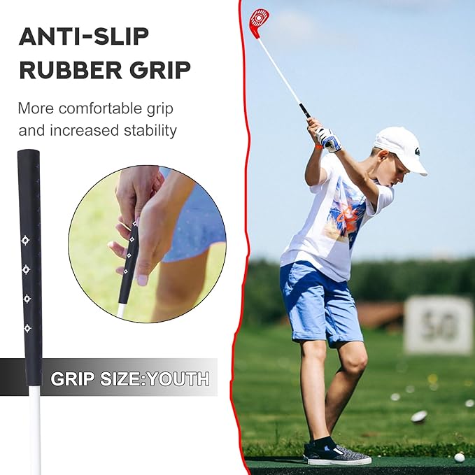 Backyard Outdoor Golf Club Set with Oversized Club Heads for Golf Game with Bucket, Perfect for Hit Plastic or Foam Balls in Sand Grass Yards Beach & Parks 2 Pack