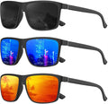 KALIYADI Polarized Sunglasses for Men and Women, Mens Sun Glasses with UV Protection for Driving Fishing Golf (3 Packs)