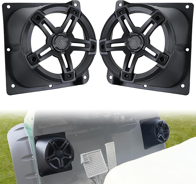 6.5" Under Dash Kick Speaker Pod Brackets for Yamaha G14 G16 G19 G20 G22 Golf Cart Accessories, Front Kick Loudspeaker Mount Support for Yamaha G14-G22 Standard Golf Cart, 6.5" Speaker Devices 2PCS