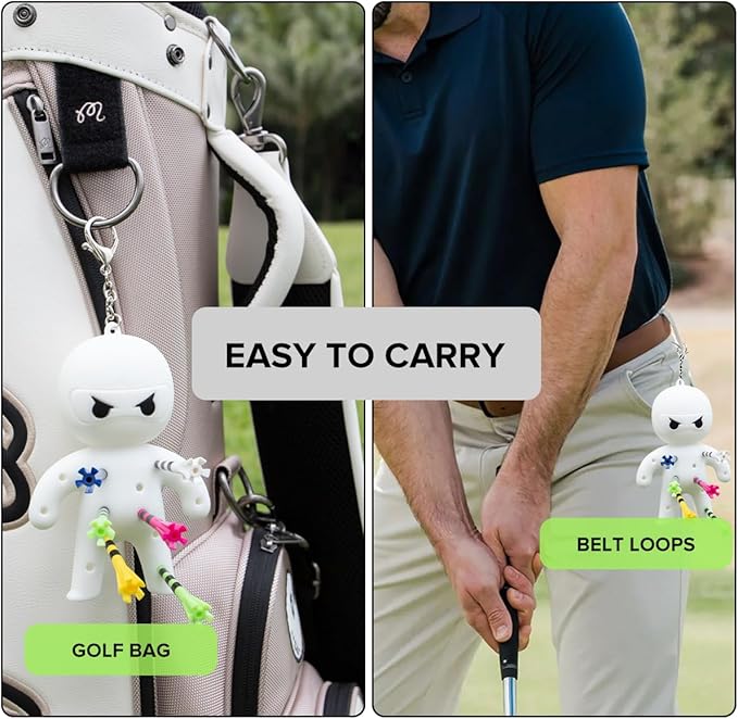 Golf Tee Holder, Ninja Portable Funny Golf Tees Holder Keychain Golf Gift Golf Accessories for Men & Women