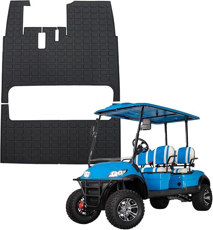 Floor Mats Compatible with i40F/i40FL/i60/i60L Golf Cart TPE All Weather 1st and 2nd Row Guard Protector Accessories