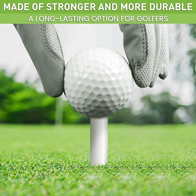 FINGER TEN Golf Rubber Tees Driving Range 3 Inch 1.5'' 2.25'' 2.75'' 3.13'' Tee Holder for Mat 1.5'' 2'' with Plastic Tees Indoor Outdoor Use