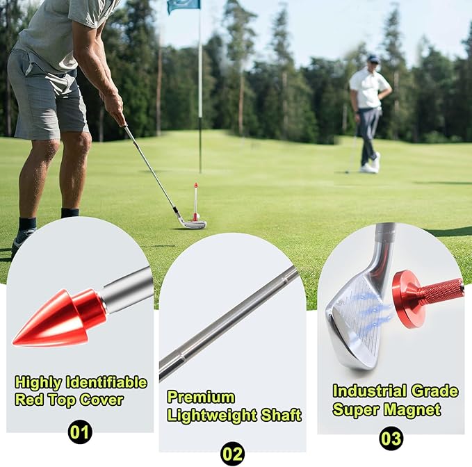 THE GOLFER STORE Golf Alignment Rods, Golf Club Alignment Stick Corrector Magnetic Golf Swing Trainer Aid Help Visualize and Align Your Golf Shot Length Adjustments